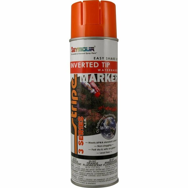 Seymour Midwest 20 oz Inverted Tip Air Tech Marking Paint, Fluorescent Orange SE441340